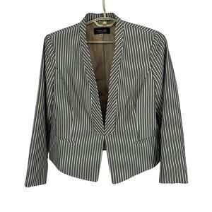 Black Label by Evan-Picone Striped Hook Closure Short Blazer Sz 18